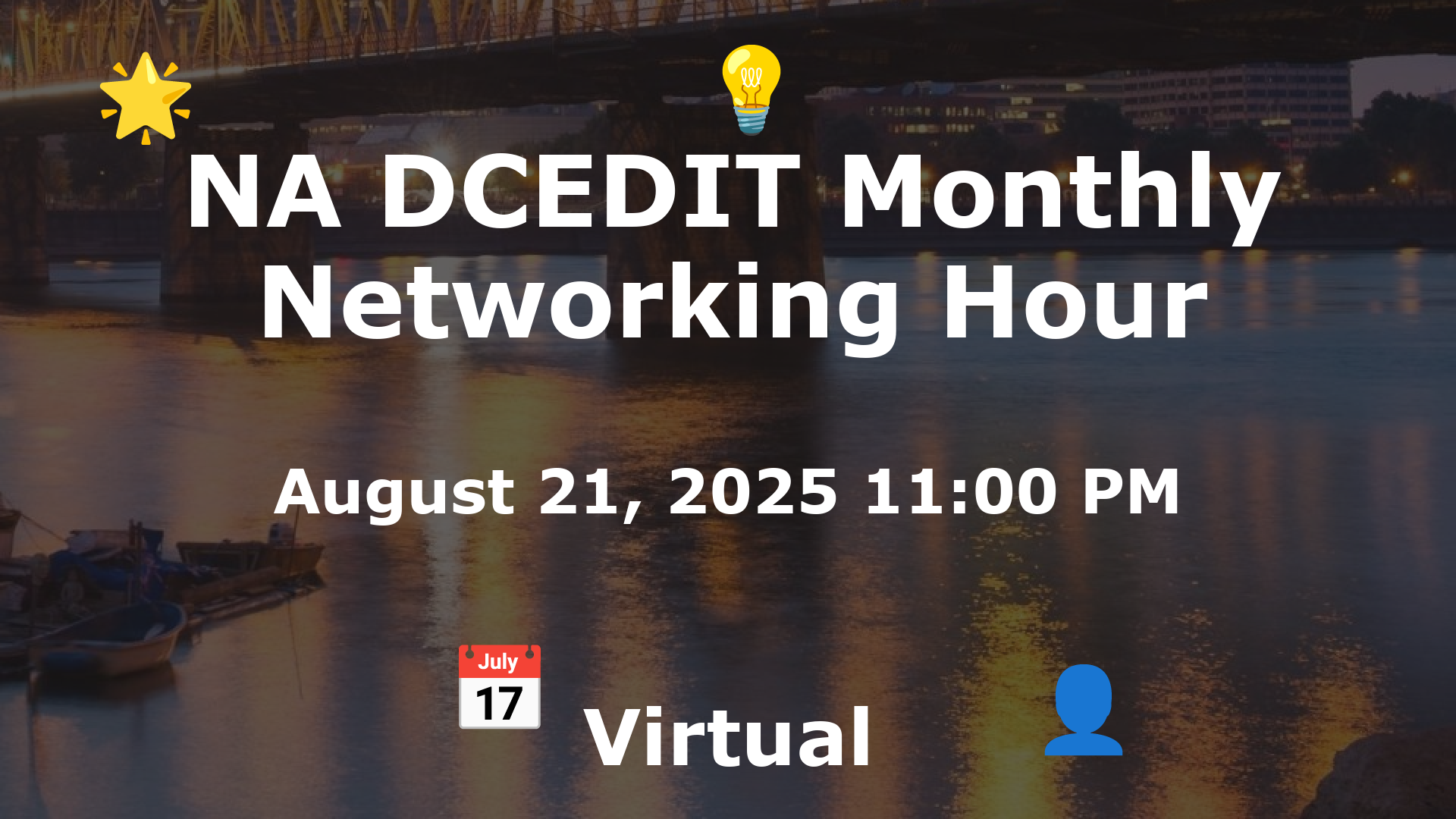 NA DCEDIT Monthly Networking Hour event image